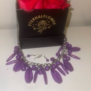 Purple Necklace and Earring Set